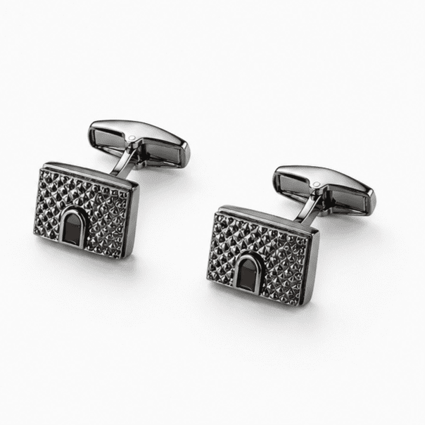 Pair of luxury silver wedding cufflinks for men