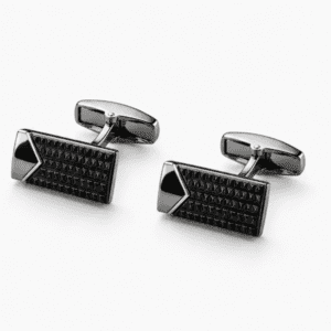 Pair of luxury black designer cufflinks for formal shirts