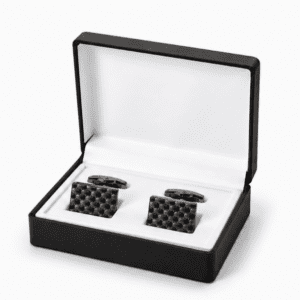 Black stainless steel cufflinks with T-bar toggle closure