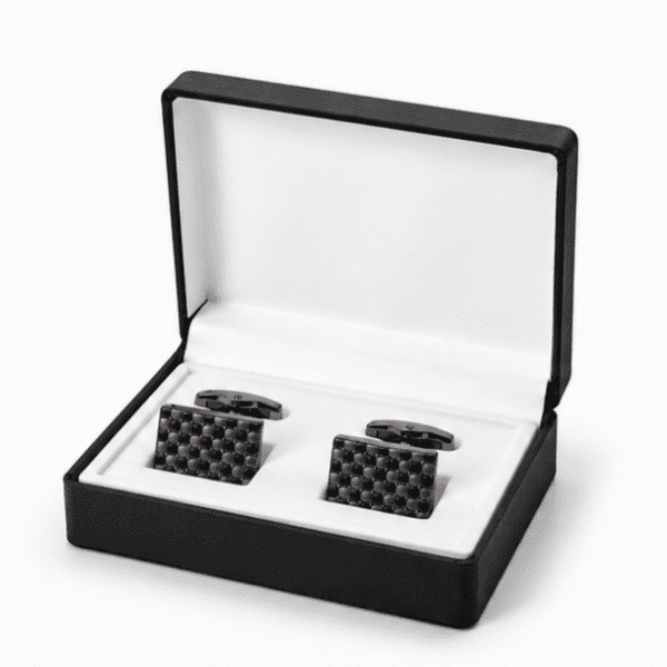 Black stainless steel cufflinks with T-bar toggle closure
