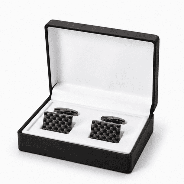 Black stainless steel cufflinks with T-bar toggle closure