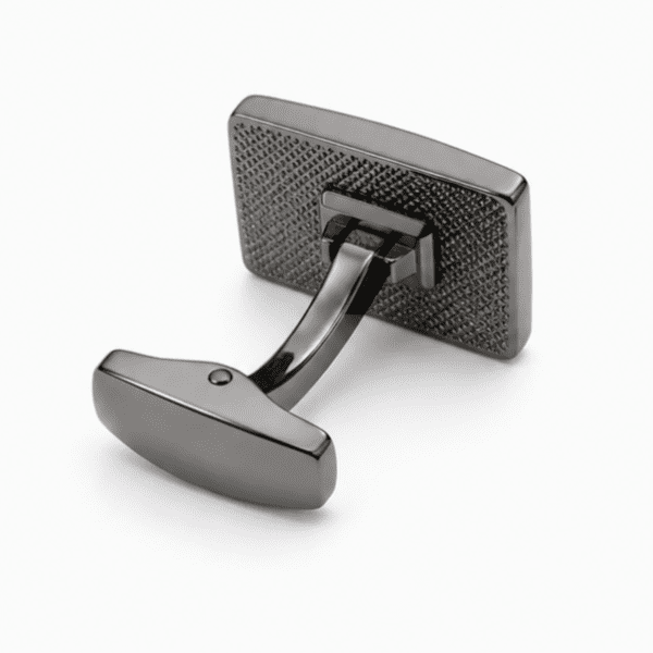 Black stainless steel cufflinks with T-bar toggle closure