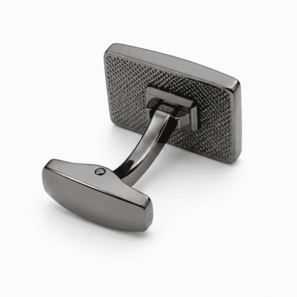 Black stainless steel cufflinks with T-bar toggle closure