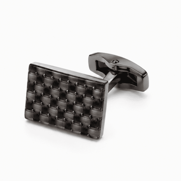 Black stainless steel cufflinks with T-bar toggle closure
