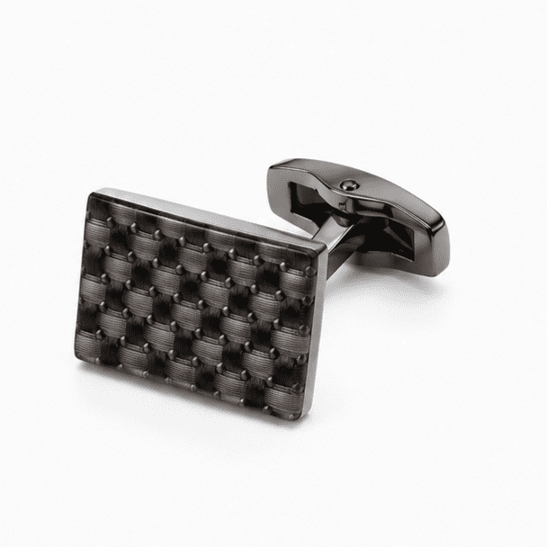 Black stainless steel cufflinks with T-bar toggle closure