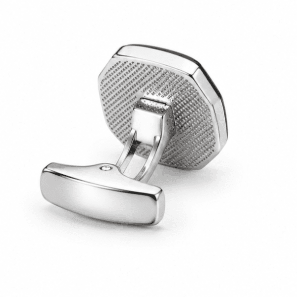 Silver back design of premium men's cufflinks
