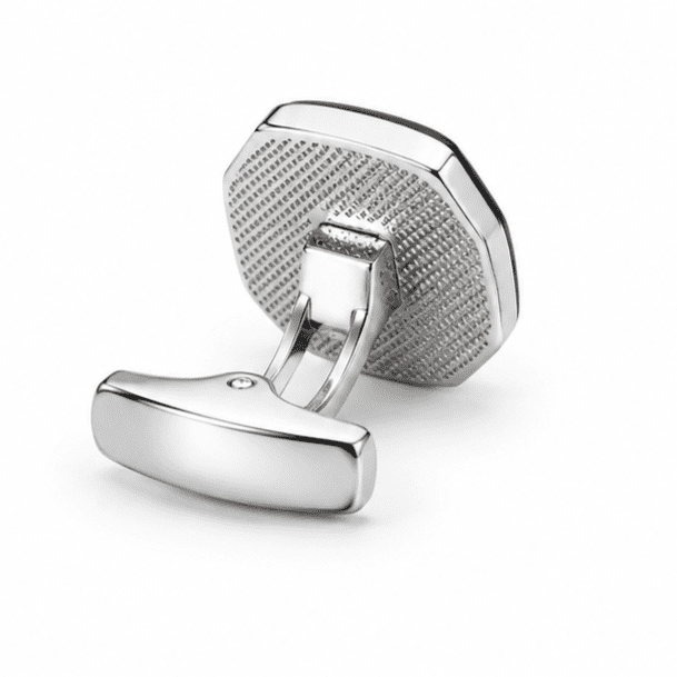 Silver back design of premium men's cufflinks