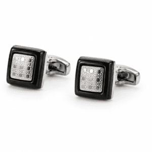 Pair of luxury black designer cufflinks for men