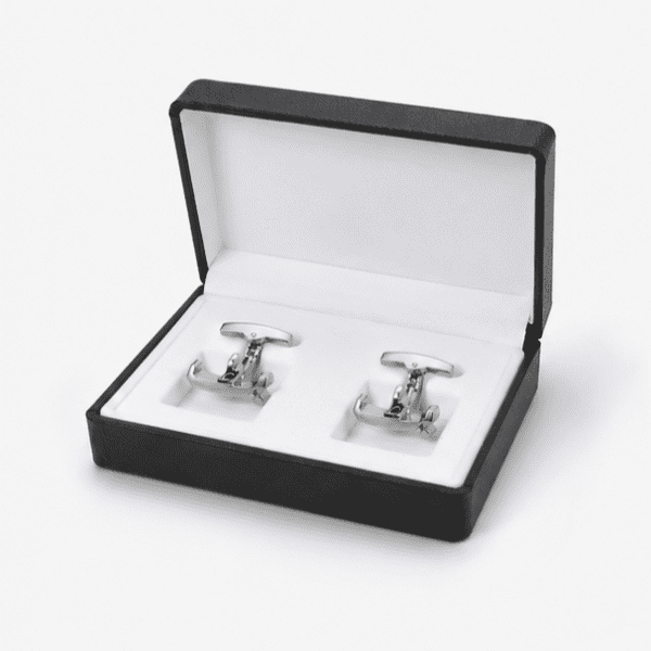 Butt heritage silver cufflinks for men by Cufflinkk in gift box