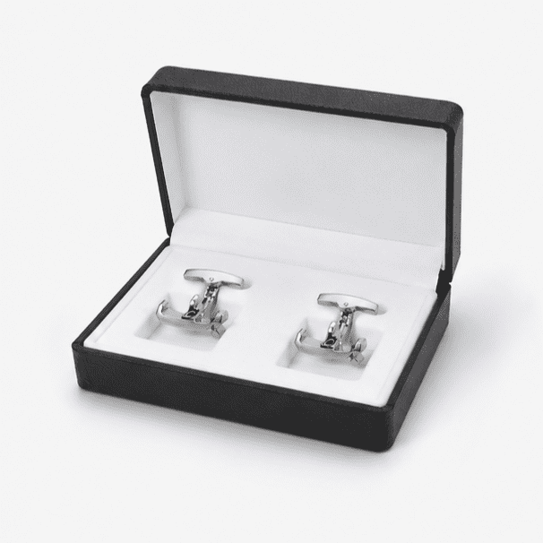 Butt heritage silver cufflinks for men by Cufflinkk in gift box