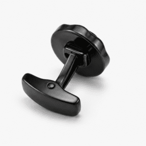 Back mechanism of premium black men's cufflinks