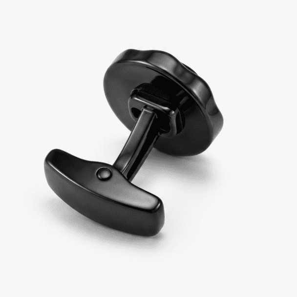 Back mechanism of premium black men's cufflinks