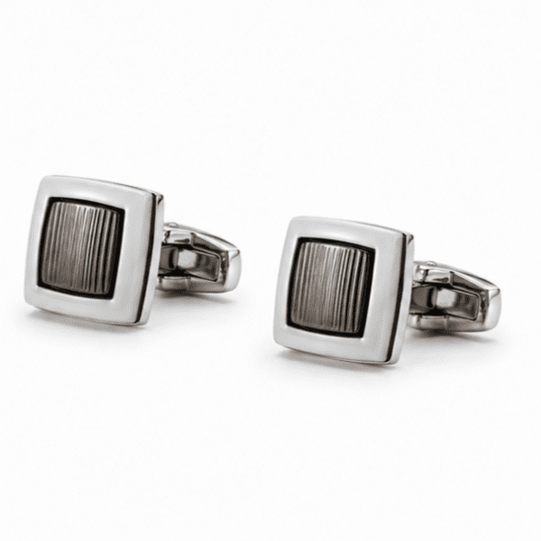 Premium Silver Square Cufflinks for Men