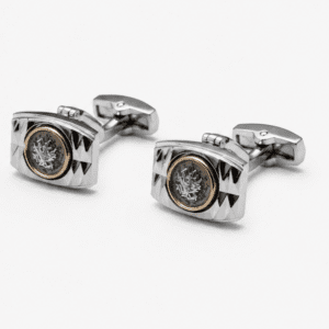 Luxury silver geometric cufflinks for men premium design