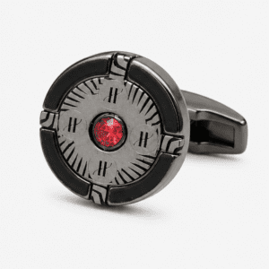 black cufflinks for men with red gemstone luxury designer finish