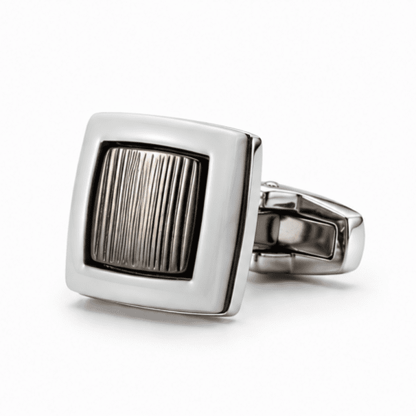 Premium Silver Square Cufflinks for Men