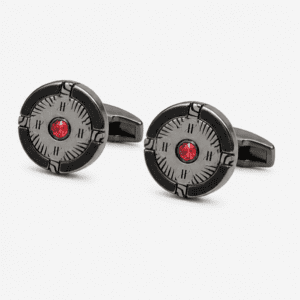 Luxury Black Cufflinks For Men With Ruby Detail