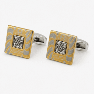 Pair of luxury gold and silver formal cufflinks for men's shirts