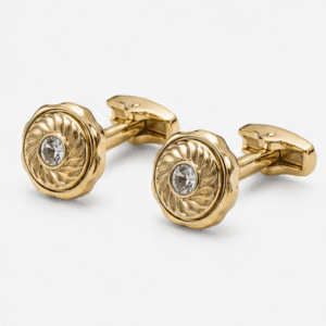 Pair of luxury gold wedding cufflinks for men