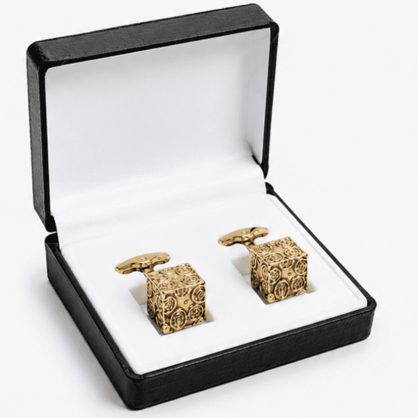 Luxury Gold Cufflinks For Men Cube Designer Style