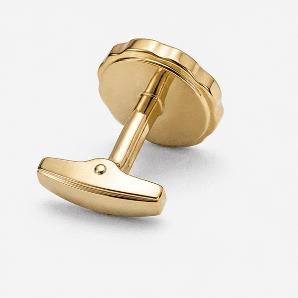 Back closure design of premium gold men's cufflinks