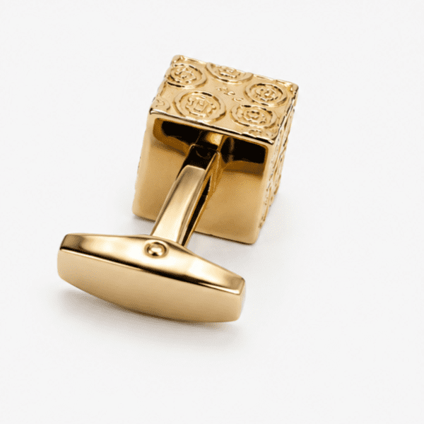 Luxury Gold Cufflinks For Men Cube Designer Style