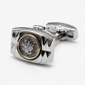 Luxury silver geometric cufflinks for men premium design