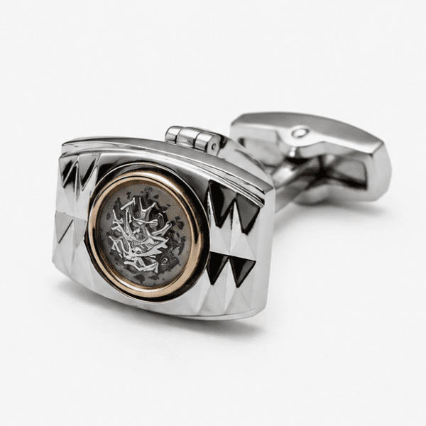 Luxury silver geometric cufflinks for men premium design