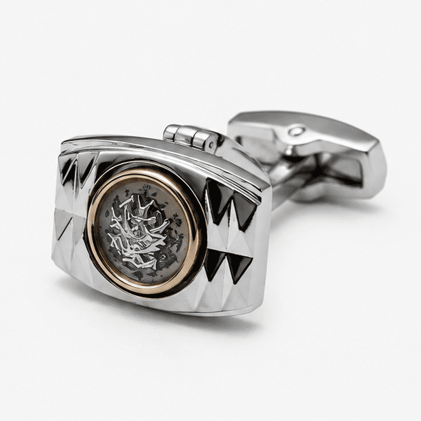 Luxury silver geometric cufflinks for men premium design