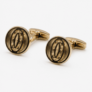 Pair of antique gold designer cufflinks for men's formal shirts