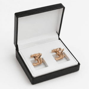 Malik rose gold heritage cufflinks for men by Cufflinkk in box