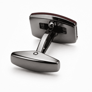 burgundy cufflinks for men with oval luxury designer silver stripe design