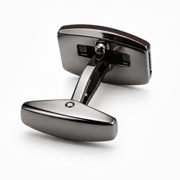 burgundy cufflinks for men with oval luxury designer silver stripe design