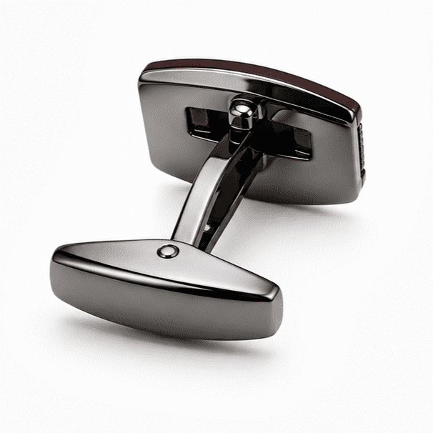 burgundy cufflinks for men with oval luxury designer silver stripe design