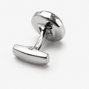 Back closure design of luxury silver men's cufflinks