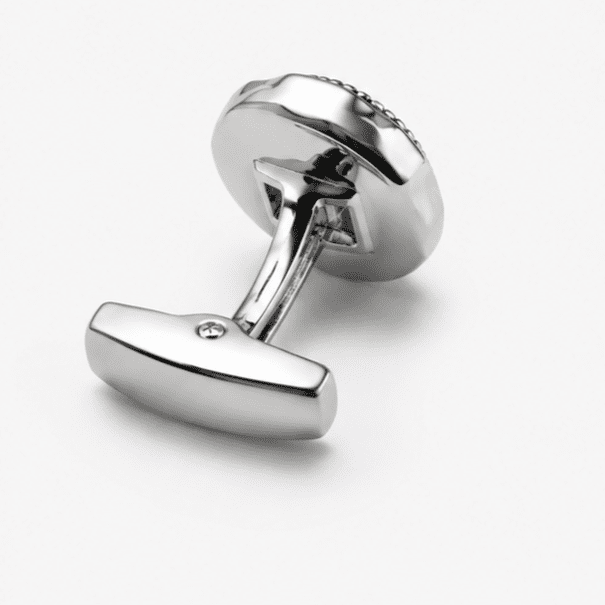 Back closure design of luxury silver men's cufflinks