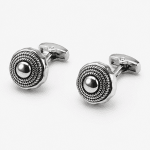 Pair of luxury silver wedding cufflinks for men
