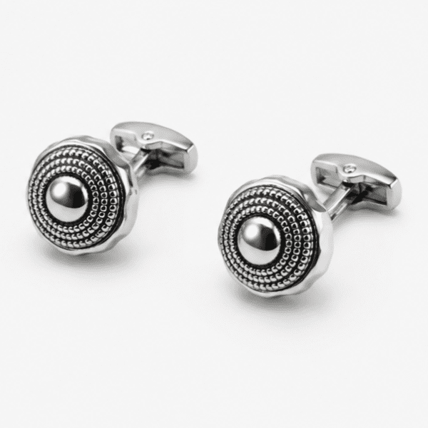 Pair of luxury silver wedding cufflinks for men