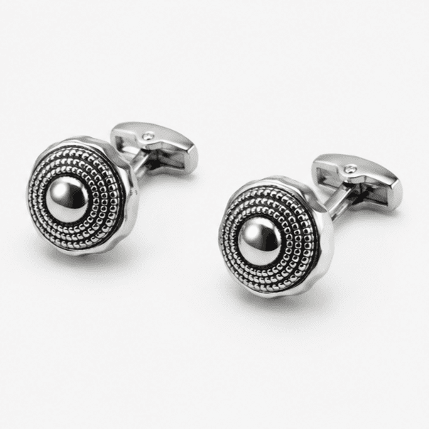 Pair of luxury silver wedding cufflinks for men