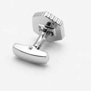 Back closure design of premium silver black men's cufflinks