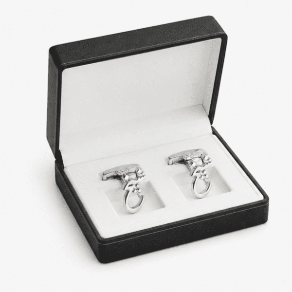 Sheikh caste premium silver cufflinks in luxury gift box Pakistan