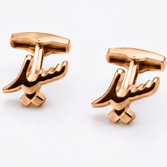 Premium Syed gold cufflinks for men with Arabic initial design