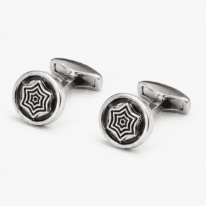 Pair of luxury silver cufflinks for men's formal wear