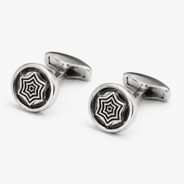 Pair of luxury silver cufflinks for men's formal wear