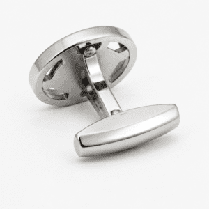 Silver cufflinks back fastening mechanism for men's formal shirts