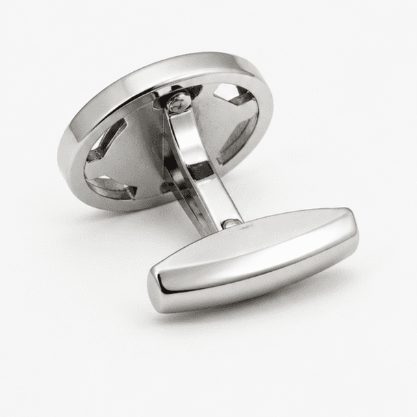 Silver cufflinks back fastening mechanism for men's formal shirts