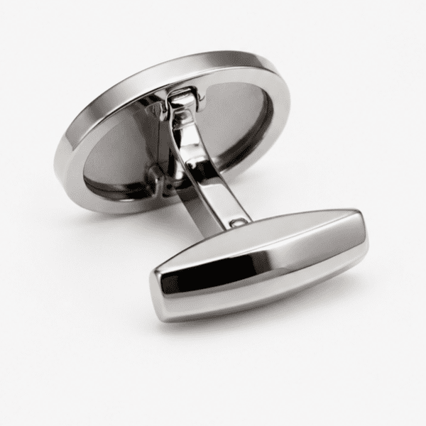 Silver cufflinks with premium secure fastening mechanism