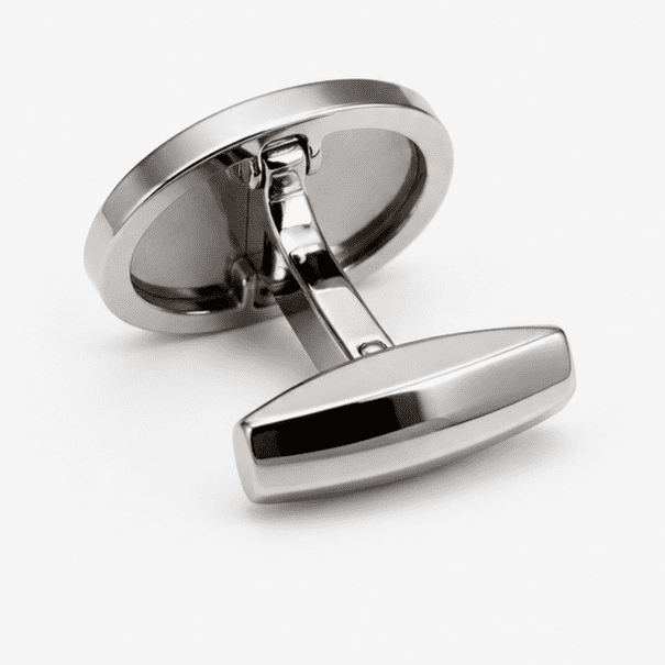 Silver cufflinks with premium secure fastening mechanism