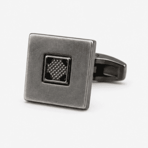 Luxury silver square designer cufflinks for men with matte finish and premium detailing