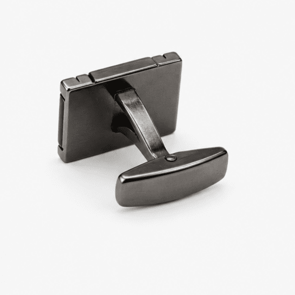 designer cufflinks for men with black and silver geometric luxury design